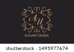 elegant floral monogram design... | Shutterstock .eps vector #1495977674