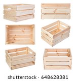 Wooden Boxes Isolated On White...