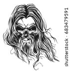 bearded skull | Shutterstock .eps vector #683479591