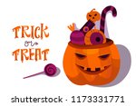 halloween holiday greeting card.... | Shutterstock .eps vector #1173331771