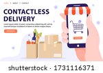 contactless delivery service... | Shutterstock .eps vector #1731116371