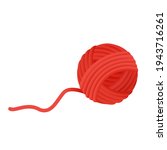 red ball of wool yarn vector... | Shutterstock .eps vector #1943716261