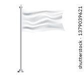 white textile waving empty flag ... | Shutterstock . vector #1379039621