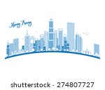 outline hong kong skyline with... | Shutterstock . vector #274807727
