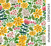 seamless floral pattern  spring ... | Shutterstock .eps vector #1309162414