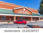 Small photo of GASTONIA, NC, USA-3 MARCH 2022: Left front view of the Gaston County Police Department building.