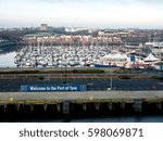 Small photo of NEWCASTLE, ENGLAND - 21 JAN 2017: View on marina of the Port of Tyne. It offers summer dockage and winter storage for recreational boats in North Shields