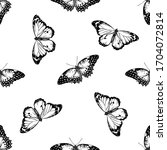 seamless pattern with black and ... | Shutterstock .eps vector #1704072814