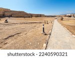 Small photo of Khor Rori, Oman - November 23 2022: The ruins of the ancient 3rd Century BC fortified port city of Sumhuram, an import harbor for frankincense trade, at Khor Rori, or Khawr Rawri lagoon in Oman.