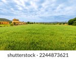 Small photo of Pals, Spain - September 30 2022: View of a Spanish villa and the Catalonian hills and countryside from the medieval village of Pals, Spain, in the Girona province along the Costa Brava Coast.