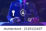Small photo of Metaverse VPN cybersecurity cybercrime internet scam, businessman crypto currency investment digital network technology computer virus attack risk protection, identity privacy data hacking