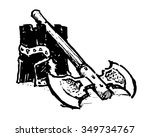 dwarf helm and axe | Shutterstock .eps vector #349734767