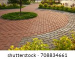 Paved With Tiles Path In The...