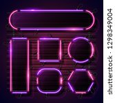 purple geometry neon set | Shutterstock .eps vector #1298349004