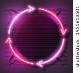 glowing neon abstract round.... | Shutterstock . vector #1935613501