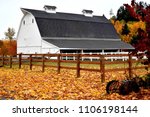 Large White Barn And Autumn...