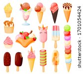 colorful ice cream cone icons... | Shutterstock .eps vector #1701054424