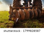 Small photo of Six plates to plow the soil in a tractor that agriculture use to till the soil for their crops Using a tiller to remove weeds Machine tools to save energy and labor in farmland