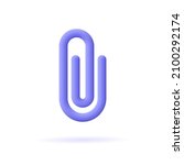 paper clip. 3d vector icon.... | Shutterstock .eps vector #2100292174
