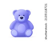Cute Teddy Bear Toy. 3d Vector...