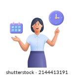 young smiling business woman... | Shutterstock .eps vector #2144413191