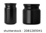 black jar. black glass scented... | Shutterstock .eps vector #2081285041