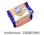 Small photo of Tesanj, Bosnia and Herzegovina - June 6 2023: Mammer Wien snack minis sandwich stack biscuits with milk chocolate and hazelnuts