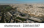 Small photo of Paris, France, 05 April 2023: Drone view of a modern sports stadium in Paris prepared for the Summer Olympic Games in the French capital in 2024. Sports facility in Paris