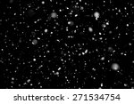 Snowfall on black background - design element
