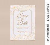 wedding invitation with gold... | Shutterstock .eps vector #1739725481