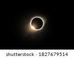 Small photo of The Baily's beads effect and Diamond Ring effect during Total Solar Eclipse Chile 2019, amazing view of the Sun covered by the Moon during totality phase while the last sunbeams pass the Moon craters