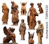 Collection Of Statues Isolated...