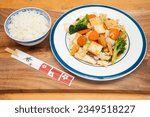 Small photo of Chinese Food in display for the photo shoot in Tokyo, Japan. Nowadays in 2023, people rely on the food delivery service due to the COVID-19 in 2020