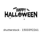 happy halloween text banner.... | Shutterstock .eps vector #1503392261