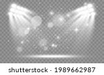 stadium floodlights brightly... | Shutterstock .eps vector #1989662987