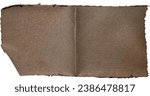 Small photo of kinked beige cloth fabric sticker isolated, sticker with folding mark, png asset.
