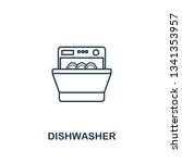 dishwasher icon. thin style... | Shutterstock .eps vector #1341353957