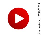 red play button icon. youtube... | Shutterstock .eps vector #1374059354