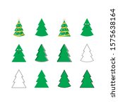set of flat vector christmas... | Shutterstock .eps vector #1575638164