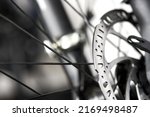 Bicycle disk brakes close up ...