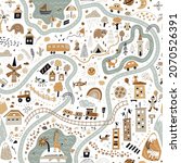 children's world map. travel... | Shutterstock .eps vector #2070526391
