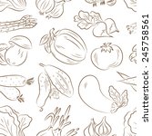 vegetables seamless pattern.... | Shutterstock .eps vector #245758561