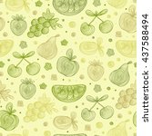 hand drawn doodle fruits with... | Shutterstock .eps vector #437588494