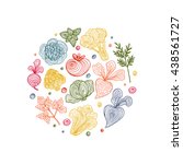 hand drawn doodle vegetable... | Shutterstock .eps vector #438561727