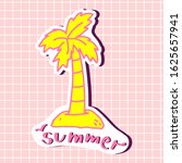 cute logo.palm tree in yellow... | Shutterstock .eps vector #1625657941