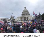 Small photo of Washington DC,USA.Jan,06,2021. After the rally, those who gathered at the call of President Trump, who were dissatisfied with the election results, marched to Congress and appealed for their support.