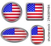 usa flag badge set. vector... | Shutterstock .eps vector #296089484