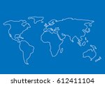 hand drawn world map. white... | Shutterstock .eps vector #612411104