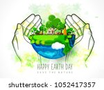 earth day. eco friendly concept.... | Shutterstock .eps vector #1052417357