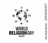 vector graphic of world religion day good for world religion day celebration. flat design. flyer design.flat illustration.